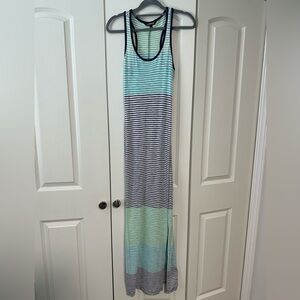 Express Striped Maxi Dress - Blue and Green